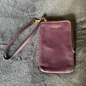 Coach leather wristlet wallet